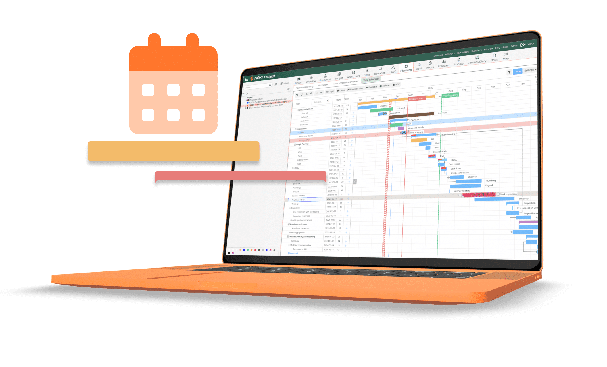 Construction Scheduling Mockup